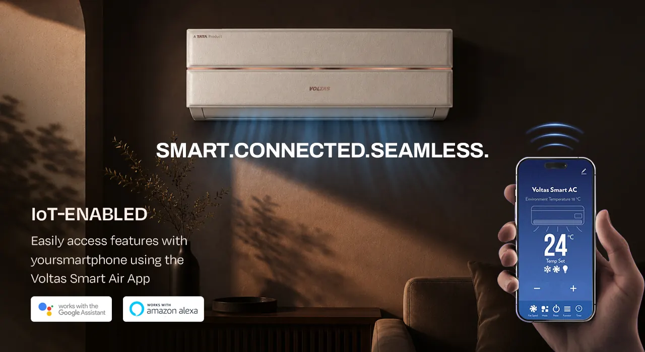 Smart, connected, seamless: run the AC from the app, with Google Assistant and Alexa