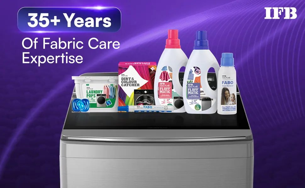 35 years of fabric care expertise, with the brand’s laundry range on a washing machine