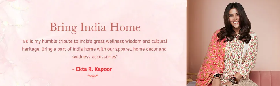 The founder in a printed kurta: Bring India Home, a tribute to India’s wellness wisdom and cultural heritage