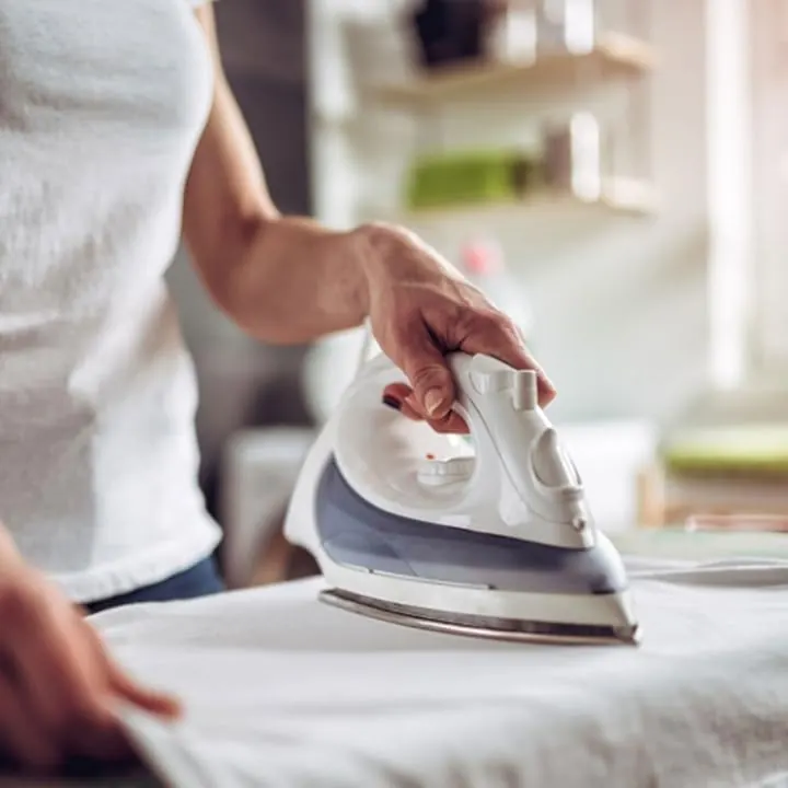 Ironing a cotton garment