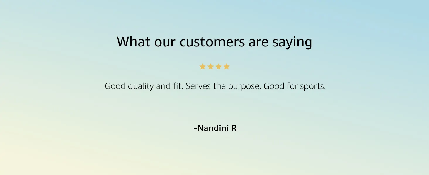What our customers are saying: “good quality and fit, good for sports”