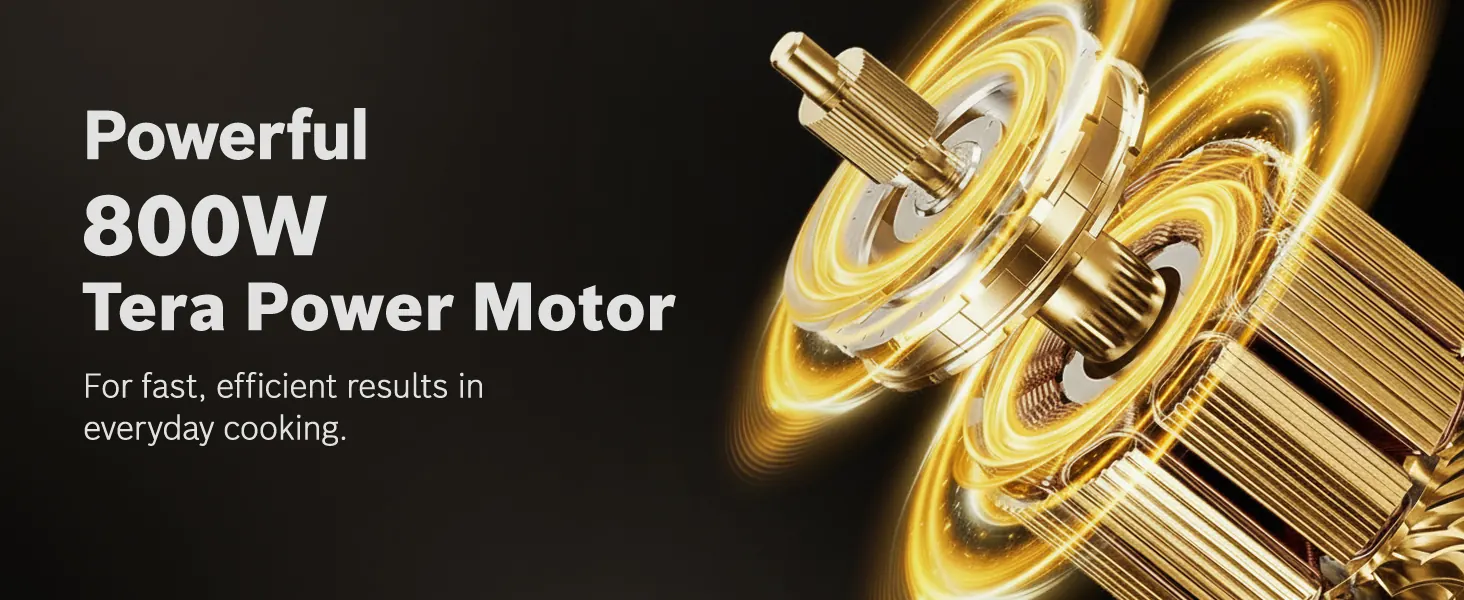 A powerful 800 W motor