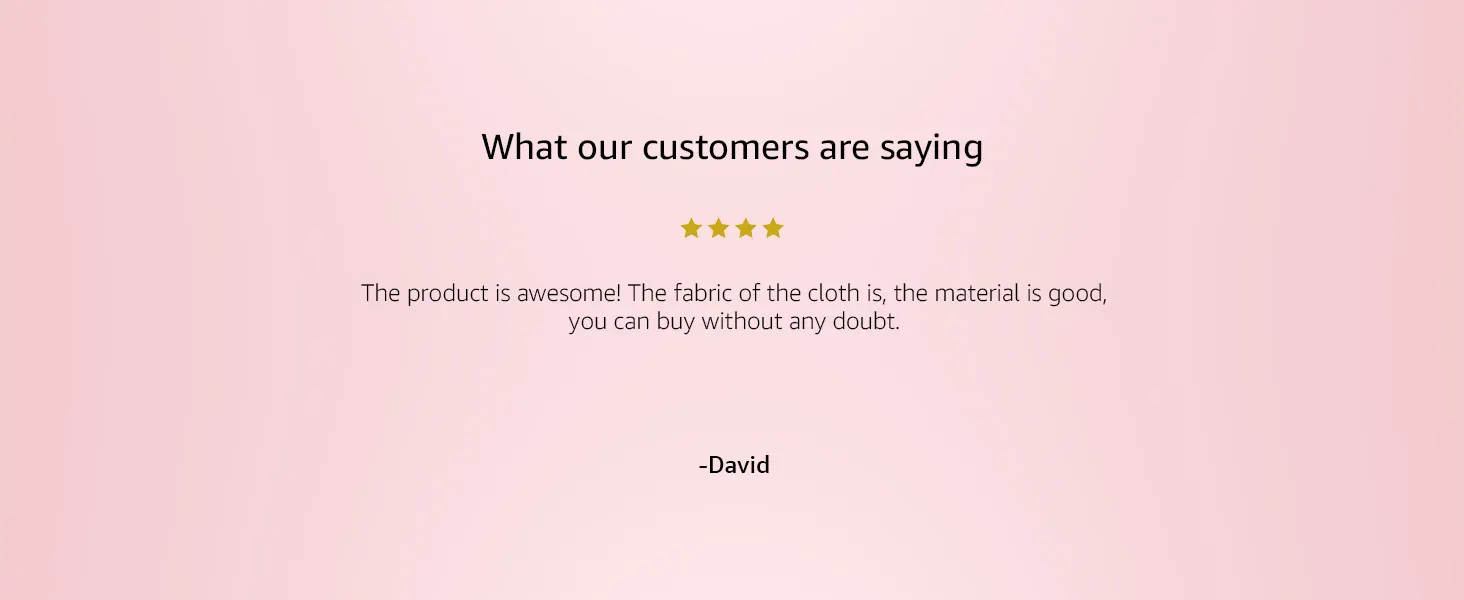 What our customers are saying: the fabric is awesome and the material is good
