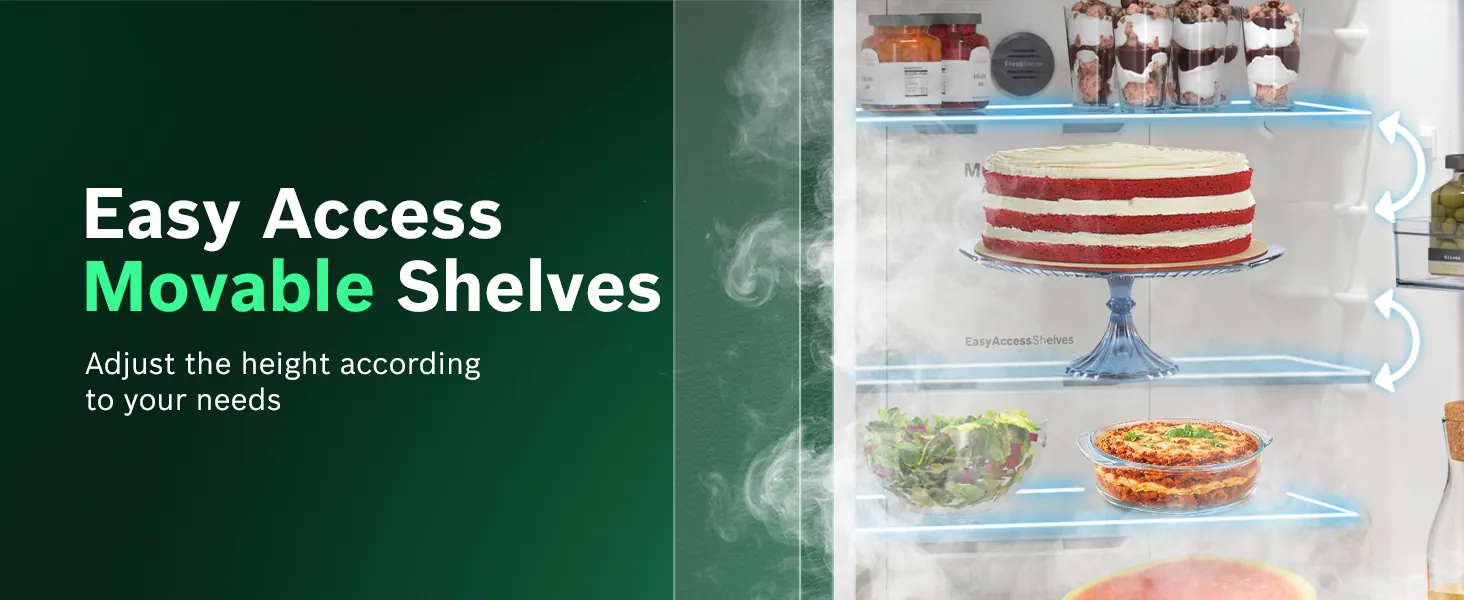 Easy-access shelves that move up and down