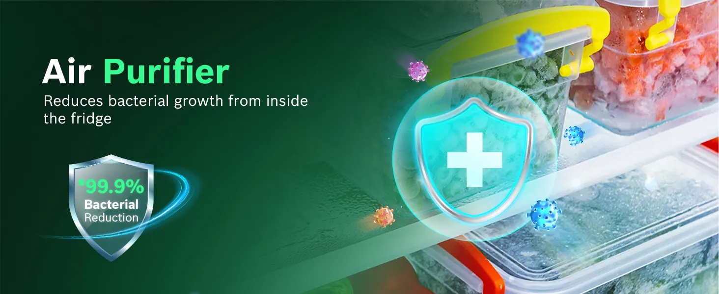 An air purifier that reduces bacterial growth inside the fridge